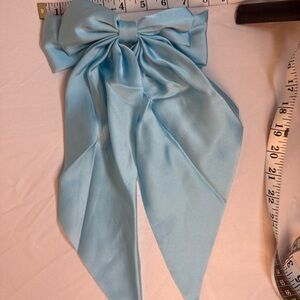 Elegant Blue Hair Bow Light Blue With Barrette